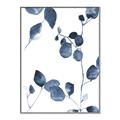 Picture of Blue Water Colour Leaves II _GroupedProduct_Rectangle_Portrait_Canvas_Framed_