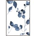Picture of Blue Water Colour Leaves II _GroupedProduct_Rectangle_Portrait_Canvas_Framed_