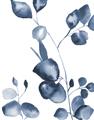 Picture of Blue Water Colour Leaves _GroupedProduct_Rectangle_Portrait_Unframed_Print_Only_