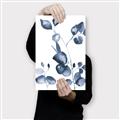 Picture of Blue Water Colour Leaves _GroupedProduct_Rectangle_Portrait_Canvas_