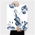 Picture of Blue Water Colour Leaves _GroupedProduct_Rectangle_Portrait_Canvas_