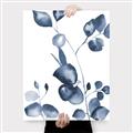 Picture of Blue Water Colour Leaves _GroupedProduct_Rectangle_Portrait_Canvas_