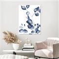 Picture of Blue Water Colour Leaves _GroupedProduct_Rectangle_Portrait_Canvas_