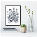Picture of Sketched Fall Blooms _GroupedProduct_Rectangle_Portrait_Canvas_Framed_