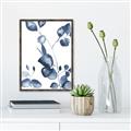 Picture of Blue Water Colour Leaves _GroupedProduct_Rectangle_Portrait_Canvas_Framed_