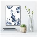 Picture of Blue Water Colour Leaves _GroupedProduct_Rectangle_Portrait_Canvas_Framed_