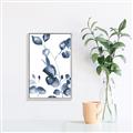 Picture of Blue Water Colour Leaves _GroupedProduct_Rectangle_Portrait_Canvas_Framed_