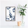 Picture of Blue Water Colour Leaves _GroupedProduct_Rectangle_Portrait_Canvas_Framed_