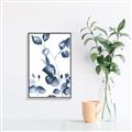 Picture of Blue Water Colour Leaves _GroupedProduct_Rectangle_Portrait_Canvas_Framed_