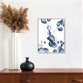 Picture of Blue Water Colour Leaves _GroupedProduct_Rectangle_Portrait_Canvas_Framed_
