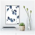 Picture of Blue Water Colour Leaves II _GroupedProduct_Rectangle_Portrait_Canvas_Framed_