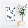 Picture of Blue Water Colour Leaves II _GroupedProduct_Rectangle_Portrait_Canvas_Framed_
