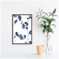 Picture of Blue Water Colour Leaves II _GroupedProduct_Rectangle_Portrait_Canvas_Framed_