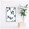 Picture of Blue Water Colour Leaves II _GroupedProduct_Rectangle_Portrait_Canvas_Framed_