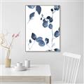 Picture of Blue Water Colour Leaves II _GroupedProduct_Rectangle_Portrait_Canvas_Framed_
