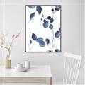Picture of Blue Water Colour Leaves II _GroupedProduct_Rectangle_Portrait_Canvas_Framed_