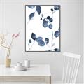 Picture of Blue Water Colour Leaves II _GroupedProduct_Rectangle_Portrait_Canvas_Framed_