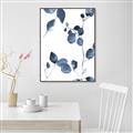 Picture of Blue Water Colour Leaves II _GroupedProduct_Rectangle_Portrait_Canvas_Framed_