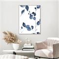 Picture of Blue Water Colour Leaves II _GroupedProduct_Rectangle_Portrait_Canvas_Framed_