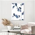 Picture of Blue Water Colour Leaves II _GroupedProduct_Rectangle_Portrait_Canvas_Framed_
