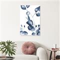 Picture of Blue Water Colour Leaves _GroupedProduct_Rectangle_Portrait_Unframed_Print_Only_