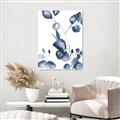 Picture of Blue Water Colour Leaves _GroupedProduct_Rectangle_Portrait_Unframed_Print_Only_