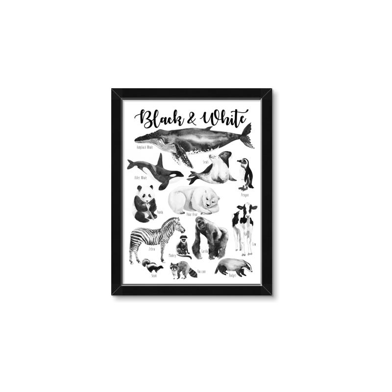 Picture of Black and white Animals _GroupedProduct_Rectangle_Portrait_Framed_Matted_