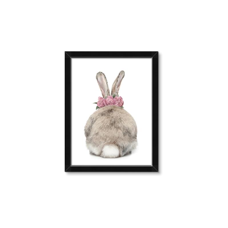 Picture of Behind Bunny with Flowers _GroupedProduct_Rectangle_Portrait_Framed_Matted_