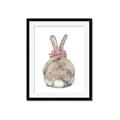 Picture of Behind Bunny with Flowers _GroupedProduct_Rectangle_Portrait_Framed_Matted_