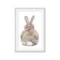 Picture of Behind Bunny with Flowers _GroupedProduct_Rectangle_Portrait_Framed_Matted_
