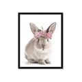 Picture of Floral In Front Bunny _GroupedProduct_Rectangle_Portrait_Framed_Matted_