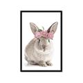 Picture of Floral In Front Bunny _GroupedProduct_Rectangle_Portrait_Framed_Matted_