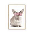 Picture of Floral In Front Bunny _GroupedProduct_Rectangle_Portrait_Framed_Matted_