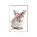 Picture of Floral In Front Bunny _GroupedProduct_Rectangle_Portrait_Framed_Matted_
