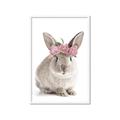 Picture of Floral In Front Bunny _GroupedProduct_Rectangle_Portrait_Framed_Matted_