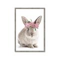 Picture of Floral In Front Bunny _GroupedProduct_Rectangle_Portrait_Framed_Matted_