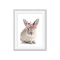 Picture of Floral In Front Bunny _GroupedProduct_Rectangle_Portrait_Framed_Matted_