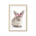 Picture of Floral In Front Bunny _GroupedProduct_Rectangle_Portrait_Framed_Matted_
