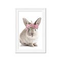 Picture of Floral In Front Bunny _GroupedProduct_Rectangle_Portrait_Framed_Matted_