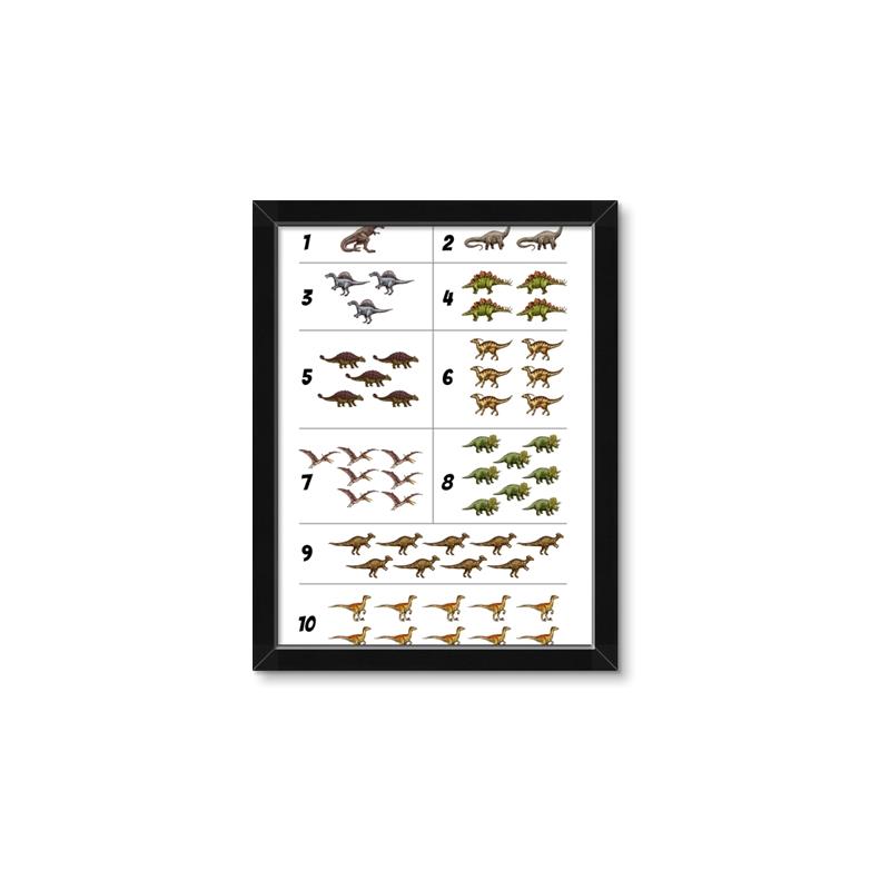 Picture of Dino Number Chart I _GroupedProduct_Rectangle_Portrait_Framed_Matted_