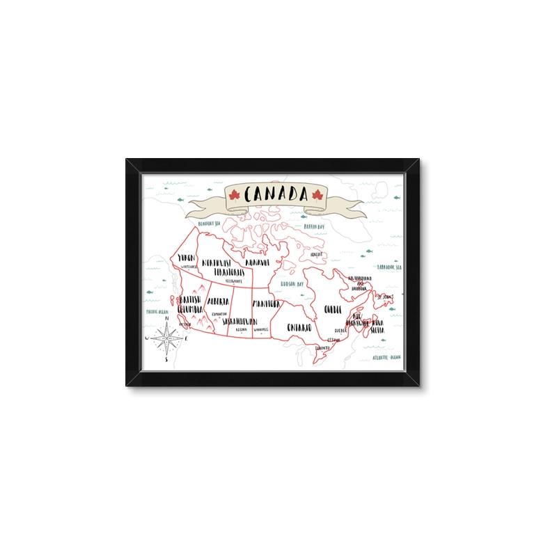 Picture of Canada Map  _GroupedProduct_Rectangle_Landscape_Framed_Matted_