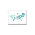 Picture of Hot Air Balloon Map  _GroupedProduct_Rectangle_Landscape_Framed_Matted_