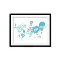 Picture of Hot Air Balloon Map  _GroupedProduct_Rectangle_Landscape_Framed_Matted_