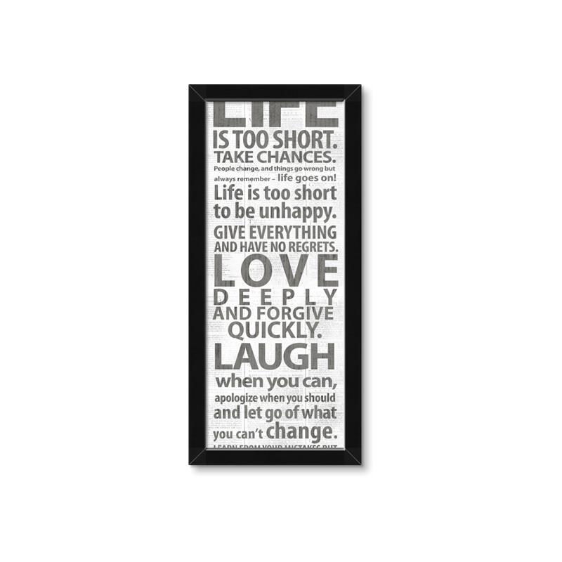 Picture of Life Is Too Short I _GroupedProduct_Panel_Portrait_Framed_Matted_