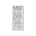 Picture of Life Is Too Short I _GroupedProduct_Panel_Portrait_Framed_Matted_