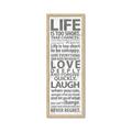 Picture of Life Is Too Short I _GroupedProduct_Panel_Portrait_Framed_Matted_