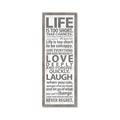Picture of Life Is Too Short I _GroupedProduct_Panel_Portrait_Framed_Matted_