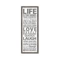 Picture of Life Is Too Short I _GroupedProduct_Panel_Portrait_Framed_Matted_