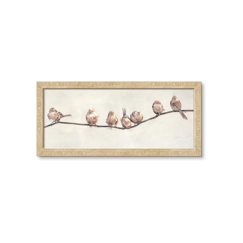 Picture of Birds on Wooden Branch _GroupedProduct_Panel_Landscape_Framed_Matted_