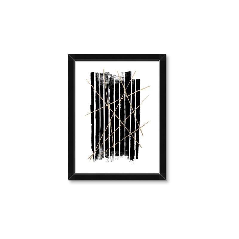 Picture of Black With Gold Fine Lines _GroupedProduct_Rectangle_Portrait_Framed_Matted_